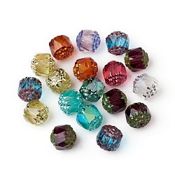 Electroplated Czech Glass Beads, Retro Style, Faceted, Oval, Mixed Color, 8x8mm, Hole: 1.2mm(X-GLAA-G077-28C)
