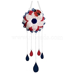 Plexiglass Acrylic Pendant Decorations, Glass Charms and Ladybird Suncatcher Window Hanging Ornament, Colorful, 200x150x10mm(PW-WG20693-07)