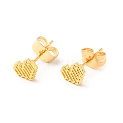 304 Stainless Steel Tiny Heart Stud Earrings with 316 Stainless Steel Pins for Women, Golden, 5x6mm, Pin: 0.6mm(EJEW-J043-05G)