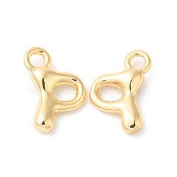 Brass Charms, Real 18K Gold Plated, Letter P, 14x10x3mm, hole: 2.5mm(KK-P234-13G-P)