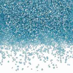 Transparent Electroplate Crushed Glass Craft, AB Color Plated, Irregular Glass Chips, for Nail Arts DIY Vase Filler, Teal, 1~4x1~4x1~4mm, 200g/box(GLAA-SC0001-98C-01)
