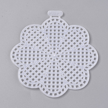 Cross Stitch Mesh Board, Plastic Canvas Sheets, Flower, White, 85x77x1mm