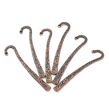 Tibetan Style Alloy Bookmarks , Red Copper, 120x24x3mm, Hole: 3mm