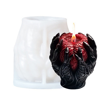 Halloween DIY Candle Making, Resin Casting Molds, For UV Resin, Epoxy Resin Craft Making, White, Heart, 75x79x82mm, Inner Diameter: 68x73x74mm