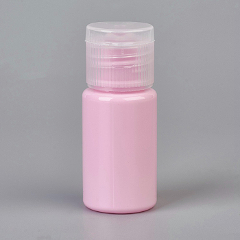 10ml Macaron Color PET Plastic Empty Flip Cap Bottles, with PP Plastic Lids, for Travel Liquid Cosmetic Sample Storage, Pink, 5.7x2.3cm, Capacity: 10ml(0.34 fl. oz)
