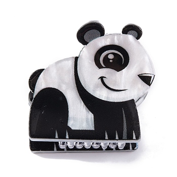 Cute Mini Animal Acrylic Claw Hair Clips, Hair Accessories for Girls, Panda, 25x27x27.5mm