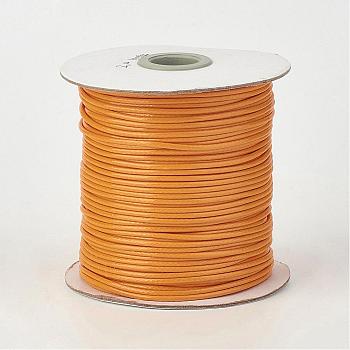 Eco-Friendly Korean Waxed Polyester Cord, Orange, 2mm, about 90yards/roll(80m/roll)