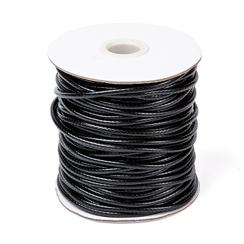 Korean Waxed Polyester Cord, Black, 3mm, about 47yards/roll
