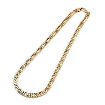 304 Stainless Steel Mesh Necklaces, Real 18K Gold Plated, 20.16 inch(51.2cm)