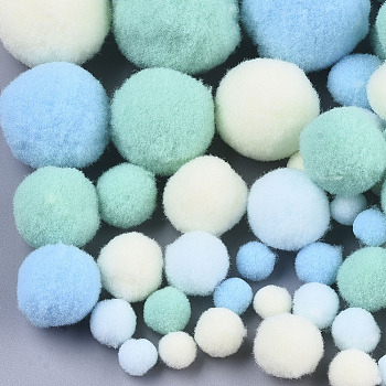 DIY Doll Craft Polyester High-elastic Pompon Ball, Round, Mixed Color, 7~29mm