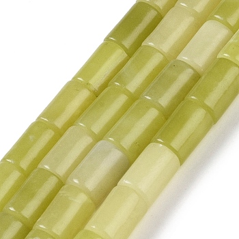 Natural Lemon Jade Beads Strands, Column, 12x8mm, Hole: 1.2mm, about 33pcs/strand, 15.63''(39.7cm)