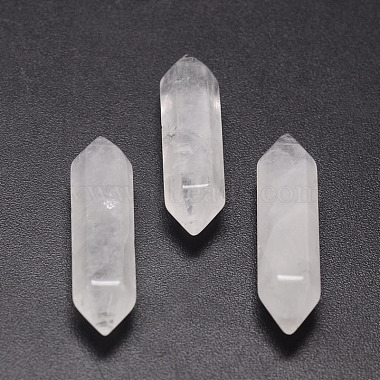 30mm White Bullet Quartz Crystal Beads