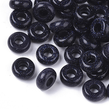 10mm Donut Blue Goldstone Beads