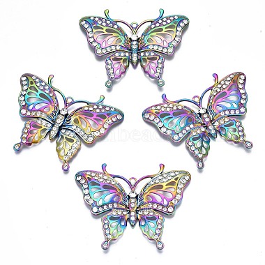 Multi-color Butterfly Alloy+Rhinestone Big Pendants