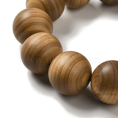 20 bracelets extensibles en perles de bois rondes de mm(BJEW-B080-10A)-2