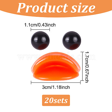 20Pcs Plastic Doll Duck Craft Mouth & 40Pcs Craft Eyes Cabochons(FIND-GO0001-17)-2