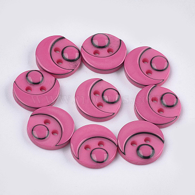 Hot Pink Resin Button