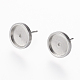 Tarnish Resistant 304 Stainless Steel Stud Earring Settings(STAS-L195-02A)-1