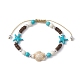 Starfish & Tortoise Synthetic Turquoise Braided Bead Bracelet(BJEW-JB09967-01)-1