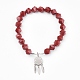 Natürliche rote Jaspisperlen Charm Armbänder(BJEW-O162-D07)-1