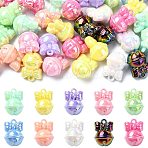 50Pcs Opaque Acrylic Pendants, Bell, Mixed Color, 23.5x17mm, Hole: 2.5mm(SACR-CJ0001-72)