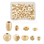 90Pcs 9 Style Brass Spacer Beads, Mixed Shapes, Real 18K Gold Plated, 10pcs/style(KK-CD0001-16G)