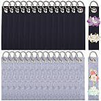 30Pcs 2 Colors Non-Woven Fabric Keychains, Rectangle, with Alloy Split Key Ring, Platinum, Mixed Color, 152mm, 15pcs/color(KEYC-SP0001-64)