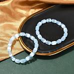 Dyed Natural Selenite Column Beaded Stretch Bracelets for Women, Sky Blue, 3/8x1/2 inch(0.85x1.25cm), Inner Diameter: 2-1/4 inch(5.6cm)(BJEW-I312-05B)