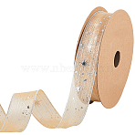 20 Yards Polyester Printed Grosgrain Ribbon, for Gift Wrapping, Party Decoration, Star Pattern, PeachPuff, 1 inch(25mm)(OCOR-WH20005-32A-04)