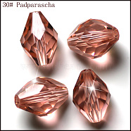 Imitation Austrian Crystal Beads, Grade AAA, Faceted, Bicone, Light Salmon, 8x11mm, Hole: 0.9~1mm(SWAR-F054-11x8mm-30)
