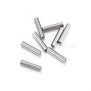 201 Stainless Steel Tube Beads, Stainless Steel Color, 7x1.5mm, Hole: 1mm(X-STAS-O107-07P-B)