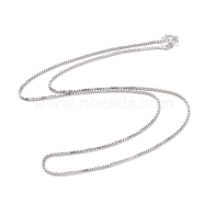 Brass Box Chains Necklaces, Platinum, 17.72 inch(45cm)(NJEW-BB66121-D)