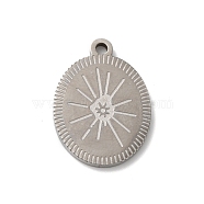 Bohemian Style 304 Stainless Steel Pendant, Laser Cut, Oval, Stainless Steel Color, 21x15x1.5mm, Hole: 1.6mm(STAS-M314-03I-P)