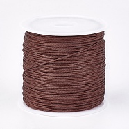 Nylon Thread, Nylon Jewelry Cord for Custom Woven Jewelry Making, Saddle Brown, 0.8mm, about 49.21 yards(45m)/roll(NWIR-K022-0.8mm-11)