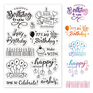 PVC Plastic Stamps, for DIY Scrapbooking, Photo Album Decorative, Cards Making, Stamp Sheets, Birthday Themed Pattern, 16x11x0.3cm(DIY-WH0167-56-582)