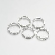 Brass Split Rings, Double Loops Jump Rings, Silver, 9x1.5mm, Inner Diameter: 8mm(KK-E647-09S-9mm)