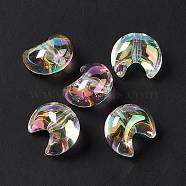 Transparent Resin Beads, Moon, Clear AB, 25x22x16.5mm, Hole: 3.5mm(RESI-F037-01D)
