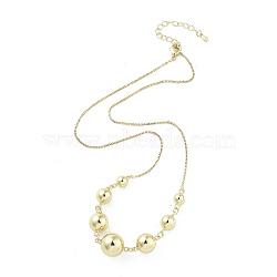 Rack Plating Brass Necklaces, Long-Lasting Plated, Lead and Cadmium Free, Round, Real 18K Gold Plated, 16.89 inch(429mm)(NJEW-P294-01G)