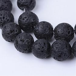 Natural Lava Rock Beads Strands, Round, 4~4.5mm, Hole: 0.8mm, about 96pcs/strand, 15.5 inch(G-Q462-4mm-24)