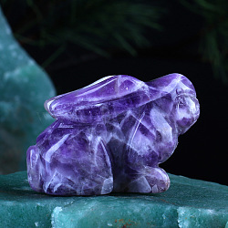 Natural Amethyst Home Display Decorations, 3D Rabbit, 15x38x28mm(DJEW-PW0006-06H)