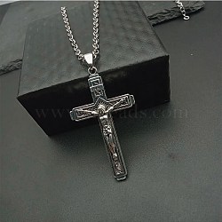 Fashionable Unisex Alloy Cross Pendant Necklace, high-end feel pendant accessory(IG1143)