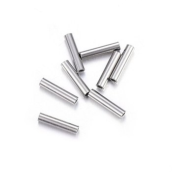 201 Stainless Steel Tube Beads, Stainless Steel Color, 7x1.5mm, Hole: 1mm