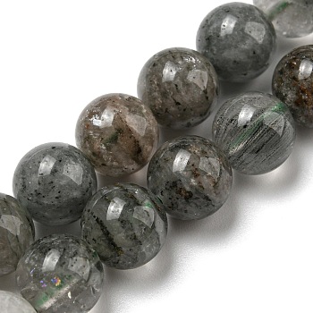 Natural Lodolite Quartz Beads Strands, Round, 10mm, Hole: 1mm, about 39pcs/strand, 15.20~15.28''(38.6~38.8cm)
