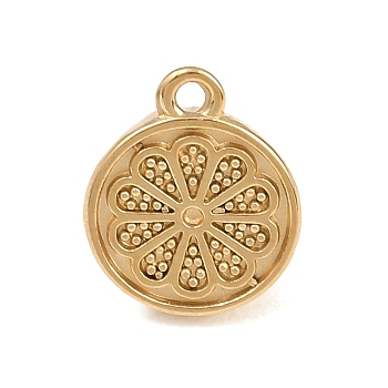304 Stainless Steel Charms, Lemon Charms, Golden, 11x9x7mm, Hole: 1.2mm