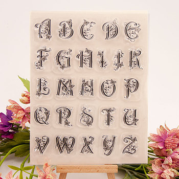 Silicone Stamps, for DIY Scrapbooking, Photo Album Decorative, Cards Making, Stamp Sheets, Letter Pattern, 18x14x0.2cm