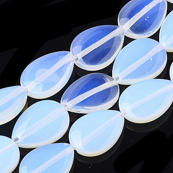 Opalite Beads Strands, teardrop, 17~18x13x4.5mm, Hole: 1.2mm, about 21pcs/strand, 14.1 inch