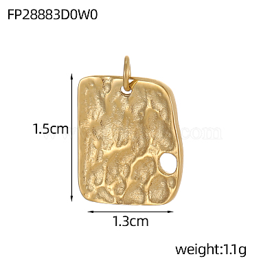 Textured 304 Stainless Steel Pendants(STAS-OY005-71G)-2