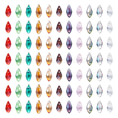 220Pcs 11 Colors Electroplate Glass Faceted Teardrop Beads Strands(EGLA-CD0001-09)-2