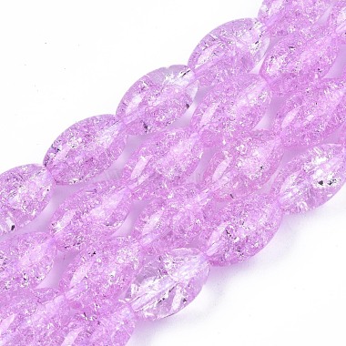 Violet Oval Glass Beads