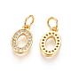 Brass Micro Pave Clear Cubic Zirconia Charms(ZIRC-L092-00-G)-2